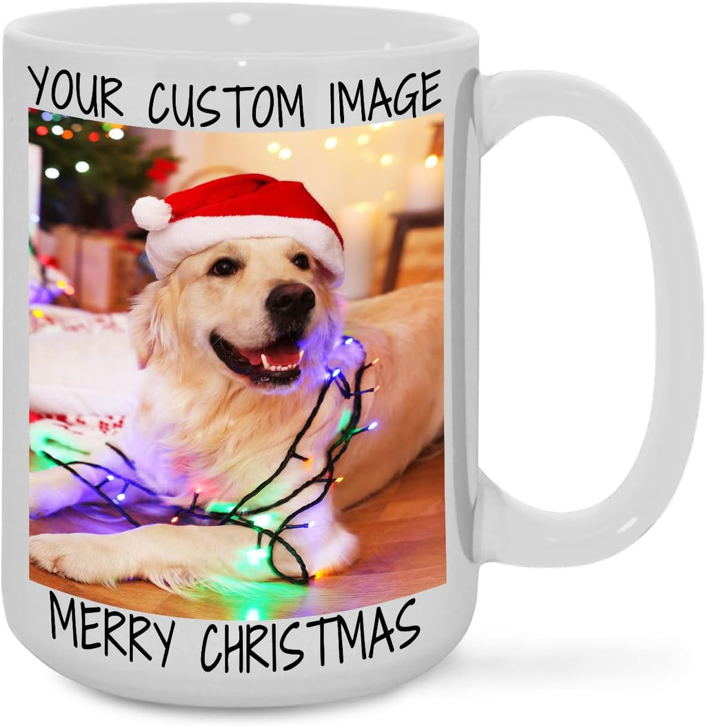 Ship Next Day Custom Mug Design Your Own Photo Text Personalized Picture Gifts for Women Men Customized Gifts Idea Personalized Coffee Mugs 15oz White Handle