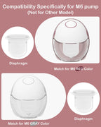 4PC M6 Breast Pump Replacement Accessories, Including 4pcs Silicone Diaphragms for Momcozy Mobile Style | M6, Replace for Momcozy Pump Parts, Not Original Parts, 4PC Transparent Diaphragms