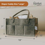 Parker Baby Co. Diaper Caddy - Nursery Storage Bin and Car Organizer for Diapers and Baby Wipes - Charcoal, Large