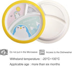 Kids Feeding Set 5 Pcs, Tableware Set for Toddlers Includes Plate Bowl Cup Fork and Spoon Utensil Flatware, Kids Flatware Set Dishwasher Safe, BPA Free (Penguin)