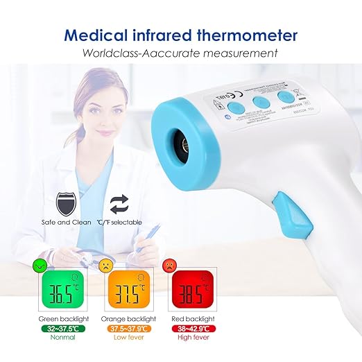 Baby Thermometer for Infants and Fever,No Touch Instant Read Digital Infrared Thermometer Gun with Fever Alarm, Touchless Kids Thermometer, Instant Accuracy Readings