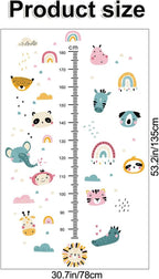 Kids Measuring Height Wall Decals Cute Cartoon Animal Stickers DIY Removable Peel and Stick Kids Room Wall Decoration for Boys and Girls Bedroom Nursey Classroom Playroom Decal