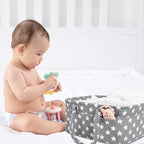 Baby Diaper Caddy Large Collapsible Nursery Organizer Storage Basket for Boy Girl Portable Holder Tote Bag for Changing Table Car Travel Registry Favorites Newborn Essentials Must Haves stars