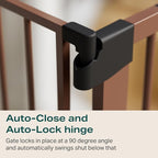 Cumbor 29.7-57" Extra Wide Baby Gate for Stairs, Mom's Choice Awards Winner-Dog Gate for Doorways, Pressure Mounted Walk Through Safety Child Gate for Kids Toddler, Tall Pet Puppy Fence Gate, Brown