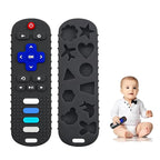 Silicone Baby Teething Toys, TV Remote Teethers for 6-12-18 Months Infant, TV Remote Control Shape Toddlers Silicone Teethers, Chew Toys for Boys and Girls (Black)