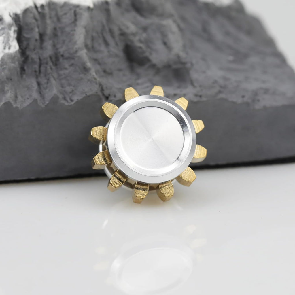 Metal Fidget Spinner for Adults, Small Mini Hand Toys, Copper Gear Linkage Fidget Blocks, Stacking Extendable Fingears Gyro, Bearing, Autism Sensory ADHD Anxiety Reduce