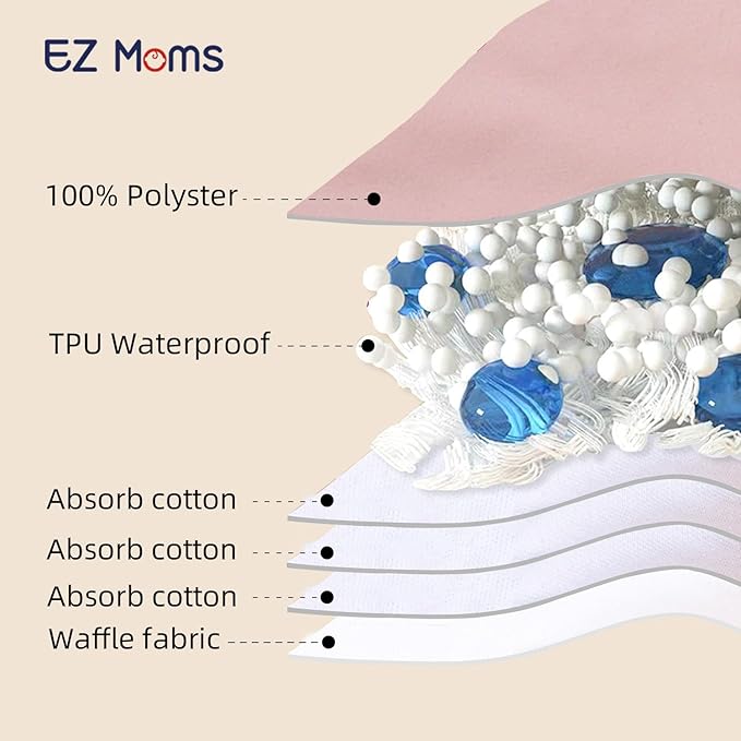 EZ Moms 6 Packs Toddler Potty Training Underwear Absorbent Training Pants Toilet Training Pants 2T-7T