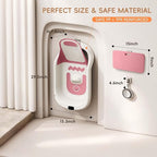 Baby Bathtub for Newborn to Toddler, Reclining Newborn Bathtub, Adjustable Baby Tub with Drain Plug, Bath Kneeler Pad & Clean Rinse Cup, 0-36 Months (Pink)