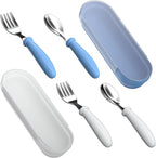 Toddler Utensils, Toddler Forks and Spoons, Baby Stainless Steel Silverware Set with Storage Box for Self Feeding Safe, Dishwasher Safe (2 Set with Case)