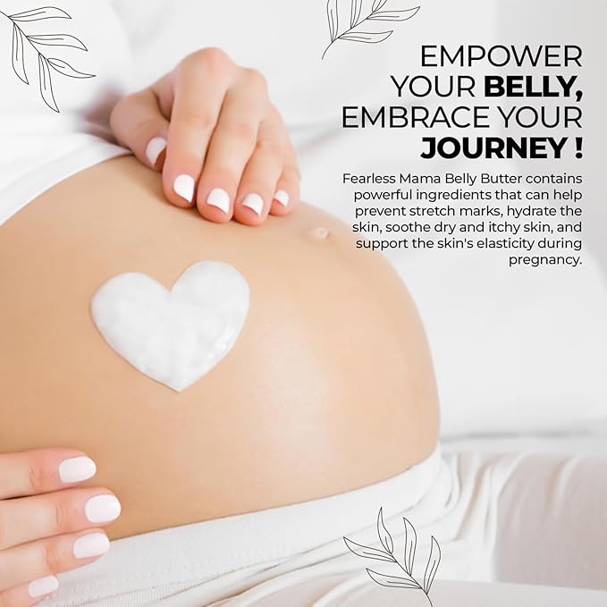 Fearless Mama Belly Butter – Luminous Scent Stretch Mark Cream for Pregnancy – Natural Moisturizer for Stretch Mark and Scar Care – Deep Hydration for Growing Bellies