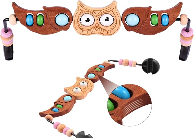 Baby Bouncer Toy Bar Compatible with Baby Bjorn Bouncer Toy Bar for Baby Bouncer, Durable Wooden Bouncer Attachment, Rotatable Infant Sensory Toy