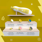 BİDO Baby Nail Trimmer File Electric-Safe Baby Nail Clippers,Manicure Kit for Newborn Toddler and Kids,6 Grinding Heads and LED Light, Pink or Blue (Yellow)