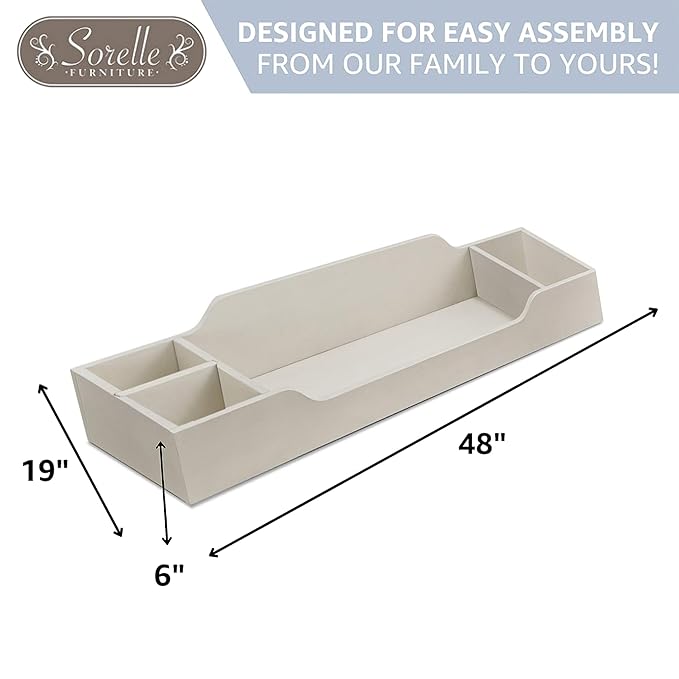 Sorelle Furniture Changing Table Topper for Dresser, Dressing and Diaper Changing Solution for Baby Dresser, Nursery Furniture-Brushed Ivory
