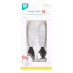 Bumkins Toddler Utensils, Kids Size Fork and Spoon Set, Silicone and Stainless-Steel Training Silverware, Angled Forks / Sporks for Self-Feeding, Children Hold Learning to Eat, 18 Months Up, Marble