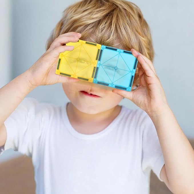 Jasonwell Magnetic Tiles Kids Magnetic Blocks 60PCS Building Sets 3D Magnet Tile Building Blocks Toy Construction Educational STEM Toys Gifts for Toddlers Boys Girls 3 4 5 6 7 8 9 10 + Year Old