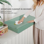Vegan Leather Changing Pad Cover with Zipper - 31"X 16" - Waterproof Wipeable, Extra Thick & Portable & Non-Slip Diaper Mat - Fits Standard Changing Tables (Green)