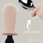 Ali+Oli Spoon & Fork Learning Set for Toddlers (Powder Pink) 6m+ Grab Easy BPA Free Food-Grade Silicone Handle, Kids Silverware Self Feeding Baby Utensil, Multi-stage Baby Feeding Set Ergonomic Design