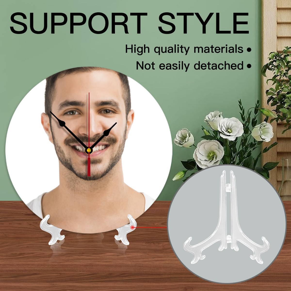 Generic Custom Clocks for Walls Personalized Clocks with Picture Silent Non Ticking Round Decoration for Kitchen Family Friends Gifts, 10inch-25cm