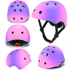 Color Gradient Adjustable Kids Bike Helmet Toddler Skateboard Helmets Boys Girls Child Ventilation Helmet for Multi-Sports Skating Cycling Scooter Balance