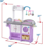 Step2 Love & Care Deluxe Baby Doll Nursery Playset for Kids, Combined Kitchen and Changing Station, Includes Toy Accessories, Easy to Assemble, Toddlers Ages 2 - 6 Years Old, Lavender