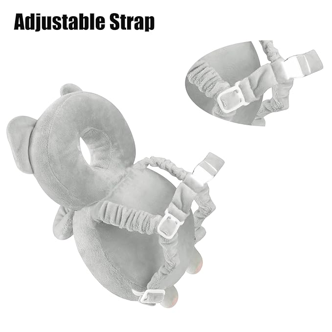 PandaEar Baby Head Protection Backpack, Toddler Walking Head Protector, Adjustable Head Protector Pad Safety Cushion (Grey)