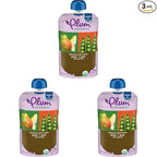 Plum Organics Stage 2 Organic Baby Food - Pear + Pea with Spinach - 4 oz Pouch - Organic Fruit and Vegetable Baby Food Pouch (Pack of 3)