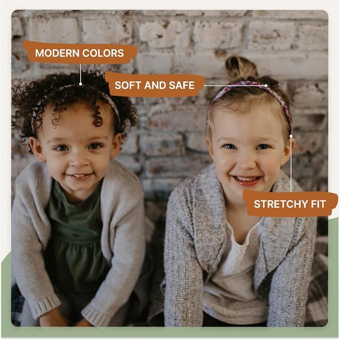 Parker Baby Co. Toddler Braided Headbands, Assorted (Pack of 10) Hair Accessories for Girls - Marigold Set