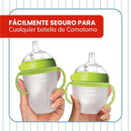 Botabee Baby Bottle Handle Grip for Comotomo 5 Ounce and 8 Ounce Silicone Bottles - Pack of 3 (Green)
