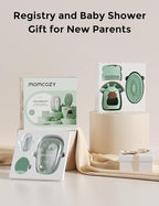 Momcozy Glow Baby Kit, Baby Shower & Registry Essential Kit for Grooming & Cleansing Care, Includes Electric Nail File, Teether, Bath Brush, Cradle Cap Brush,Comb, Finger Toothbrush,Newborn Must-Have