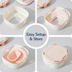 3 in 1 Potty Training Toilet, Dinosaur Toddler Potty Training Seat for Boys Girls with Comfortable Cushion, Easy-to-Clean and Anti-Slip Potty Training Step Stool for Toilet (Pink)