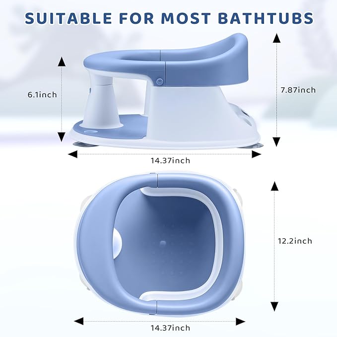 Baby Bath Seat, 2025 New Upgraded Infant/Toddler Sit Up Bathtub Seat for 6-12-24 Months, Great Shower Gifts for Newborn and New Mothers