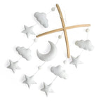 Sorrel + Fern Baby Crib Mobile (Moon, Cloud, & Stars) - Baby Shower Gift Nursery Decor Ceiling Mobile for Boys & Girls (Foldable)
