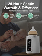 MOMYEASY Fast 2-Minute Baby Bottle Warmer - Steam Heating for Breastmilk & Formula, Fits All Bottles, Precise Temp Control with Timer, Auto Shut-Off
