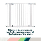 Safety 1st Easy Install Baby Gate for Doorways, Auto-Close Pressure-Mounted Magnetic Latch, Indoor Dog Gates, No Drilling, Fits 29"-38", Grey