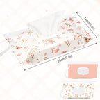 FEBSNOW 2 Pack Baby Wipes Dispenser Holder, Portable Refillable Baby Wet Wipes Pouch Container Reusable Travel Case for Outdoor Hiking, Pink Flower