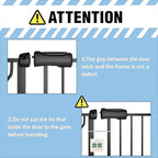 ALLAIBB Extra Wide Pressure Mount Baby Gate Auto Close Black Metal Child Dog Pet Safety Gates with Walk Through for Stairs,Doorways,Kitchen and Living Room (71.65-85.03"/182-218cm)