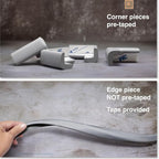 Roving Cove Slimfit Corner Edge Protector for Baby Proofing (Small 15ft Edges 4 Corners), Furniture Safety Bumper Guard, Soft NBR Rubber Foam, 3M Adhesive, Stone Grey
