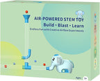 STEM Air-Powered Building Toys for Kids Ages 3 4 5 6 7 8+– Educational Air Tubes Toy& Turbine Set with 30 Foam Balls – Rechargeable Construction Kit for Boys & Girls – Fun Science Gift for Teens