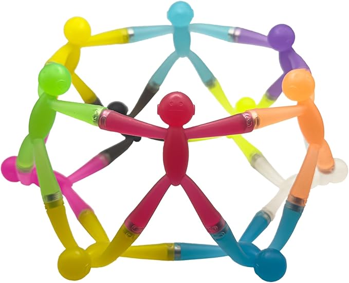 MAGMEN Enhanced Grip Magnetic Fidget Figures for Kids 3-8 & Toddlers | 10-Piece Opaque Colors Multipurpose Magnets Set for Travel, Road Trip, Office & Stocking Stuffer Gifts.