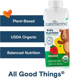 KATE FARMS Organic Kids Nutrition Strawberry Shake, 8g Protein, 27 Vitamins and Minerals, Meal Replacement, Gluten Free, Non-GMO, 8.45 oz (12 Pack)