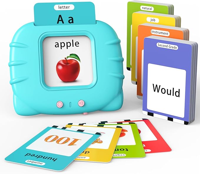 Lapare Talking Flash Cards Toys for Toddlers 2 3 4 5 6, Learn ABC Letters, Numbers 0-100,Phrases,Objects, Adjectives, and More Dolch Sight Words, 280 Cards with 560 Words/Phrases