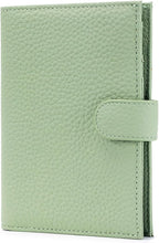 RFID Slim Passport Holder for Women, Compact Leather Passport Wallet with Card Holders SIM Slots,Zippered Coins Pocket and Cash Compartment Travel Passport Cover Case, Light Green