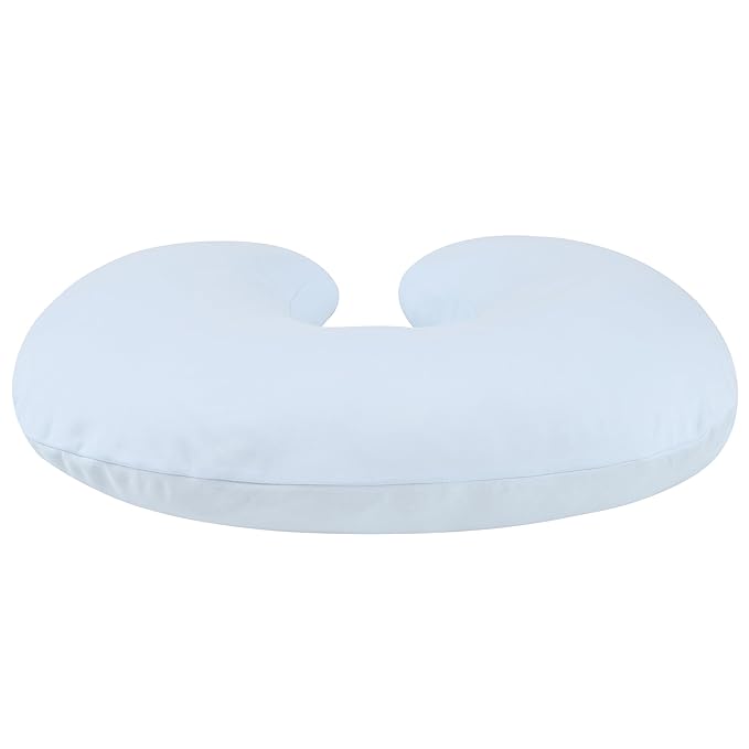 Onacosht 100% Organic Cotton Nursing Pillow Cover Soft Breathable Jersey Feeding Pillow Slipcover Fits Standard Infant Nursing Pillow or Positioner for Baby Boy and Girl, Pastel Blue