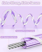 Dr.meter Anti Lost Wrist Link, 2 Pack Toddler Safety Leash with Key Lock, Reflective Child Walking Harness - Dual 8.2ft Length Pink & Purple Kids Leash for Outdoor, Kids Travel Essencials