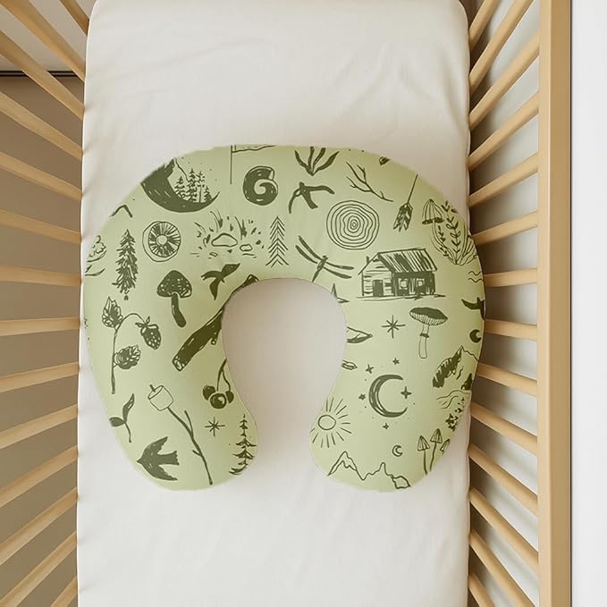 Nursing Pillow Covers 2 Pack, Breastfeeding Pillow Slipcovers Soft and Stretchy, Nursing Covers for Baby Girls Boys Newborn