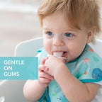 Bumkins Baby Utensils Set, Chewtensils Silicone Spoons for Dipping, Self-Feeding, Baby Led Weaning, Trainer Learning, First Stage Eating, Soft Practice Fork and Spoon, Babies 6 Months, Sand Beige