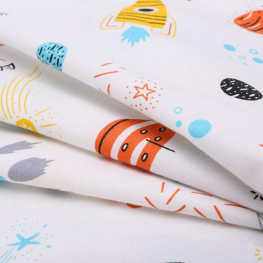 Astronaut Space Galaxy Baby Crib Sheet Outerspace Adventures 100% Soft Breathable Microfiber Baby Sheet Fits Standard Size Crib Mattress 28in x 52in Nursery Sheet -by UOMNY