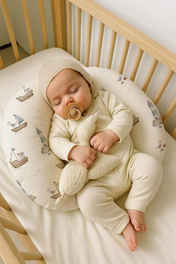 Nursing Pillow Covers 2 Pack, Breastfeeding Pillow Slipcovers Soft and Stretchy, Nursing Covers for Baby Girls Boys Newborn (Sailing Waves)