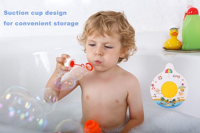 Bathtub Drain Stopper, Silicone Tub Stopper Plug, Universal Bath Drain Cover, Beautiful Coral Reef Illustration, Kids Tots Babies Gift (White)