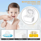 Zdolmy Wipes Dispenser, Wipe Holder for Baby, Refillable Wipe Container, Portable Press to Open, Non-Slip